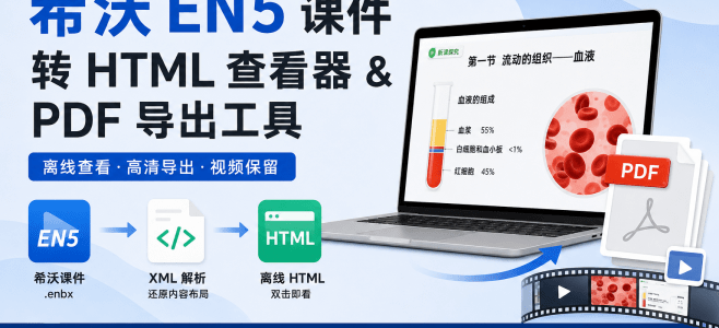 希沃 EN5 课件转 HTML 查看器 & PDF 导出工具